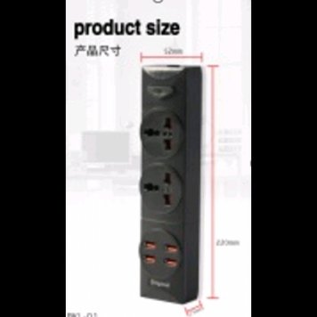 Подовжувач RMX - Universal Hole Position 2 BKL-01 (2 SOCKET/4 USB) (100шт) R_6440 фото