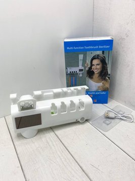 Стерилізатор для зубних щіток на 4 секції з дозатором Multi-function Toothbrush Sterilizer W_1617893565 фото